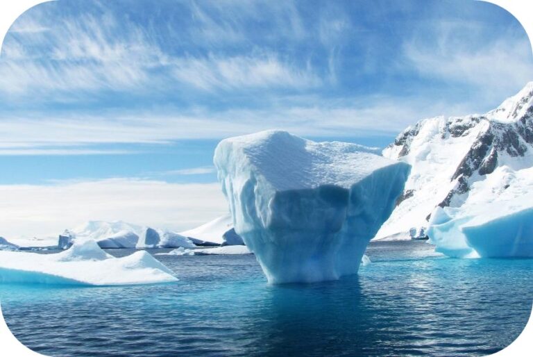 Melting arctic ice caused by the impact of climate change warming global temperatures