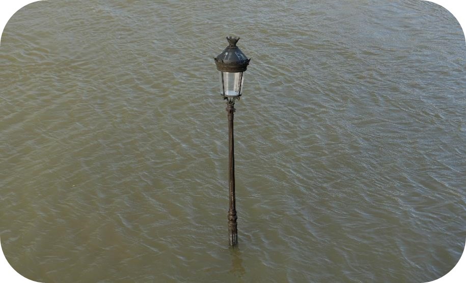 Flooded urban area