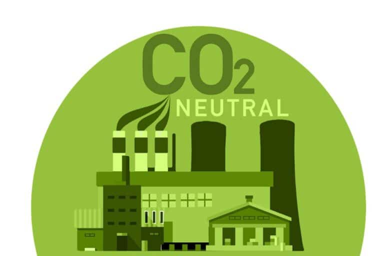 Graphic of CO2 neutral, representing the sustainability career trend towards reducing emissions, driven by consumer attitude.