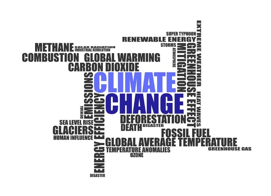 Word map of terms associated with Climate Change