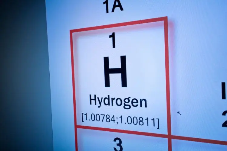 Image of hydrogen on the periodic table. 