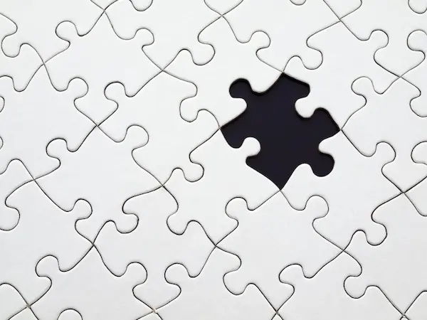 Image of puzzle pieces, representing the need to identify key skills and knowledge gaps meet for succeed in future sustainability job roles. 