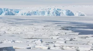 Image of melting sea ice, indicating the impact of global warming and climate change.