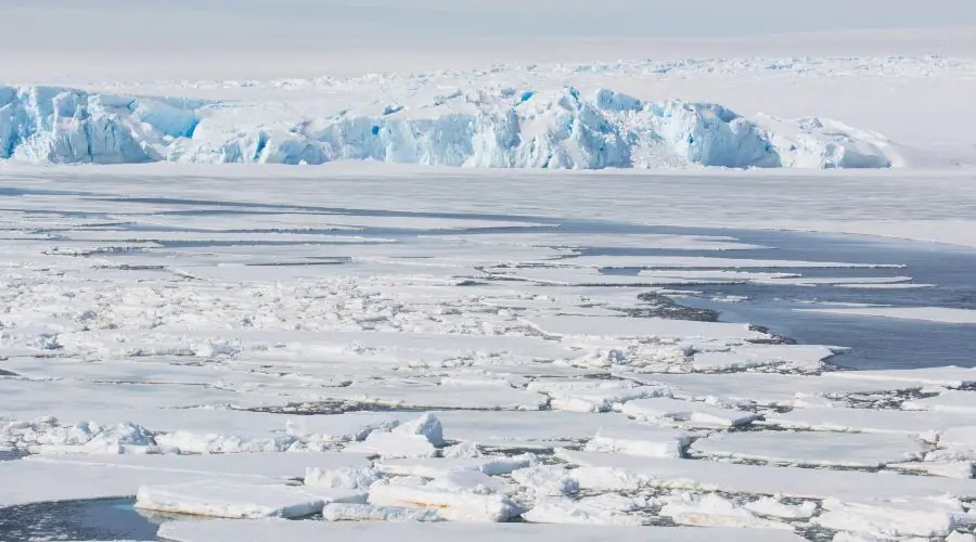 Image of melting sea ice, indicating the impact of global warming and climate change.