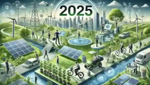 Digital Art Image representing sustainable career trends for 2025