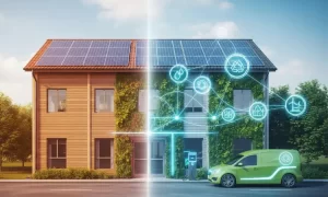 Image of a building, displaying icons representing sustainability action planning.