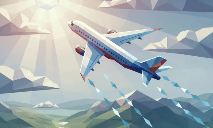 Image of an aeroplane in flight, representing aviation fuel use.